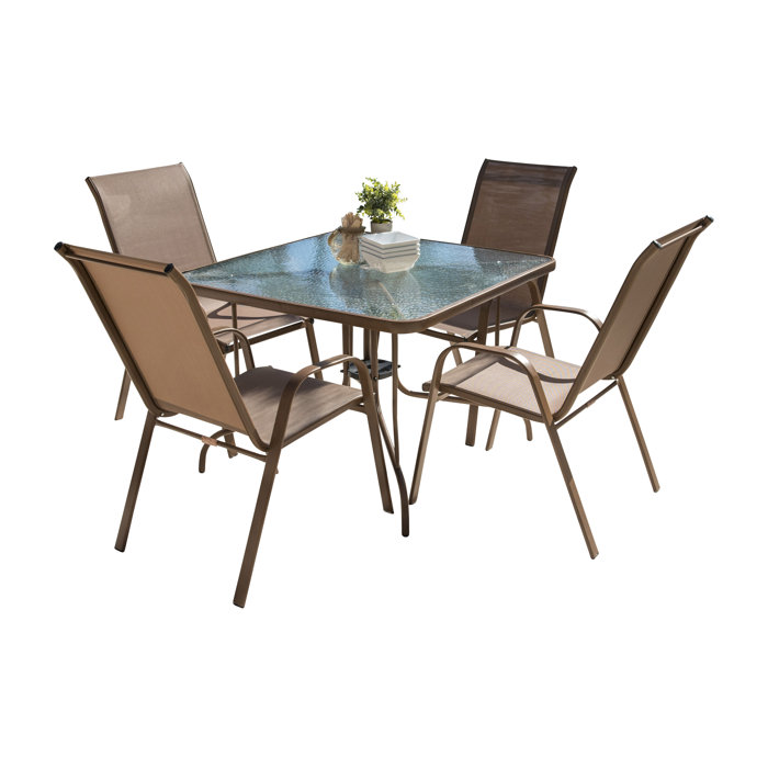 Panama Jack Café Square 4 Person Outdoor Dining Set & Reviews Wayfair